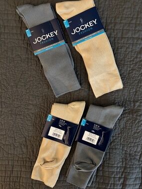 Mens JOCKEY Crew Socks - 4 pair size Large NWT